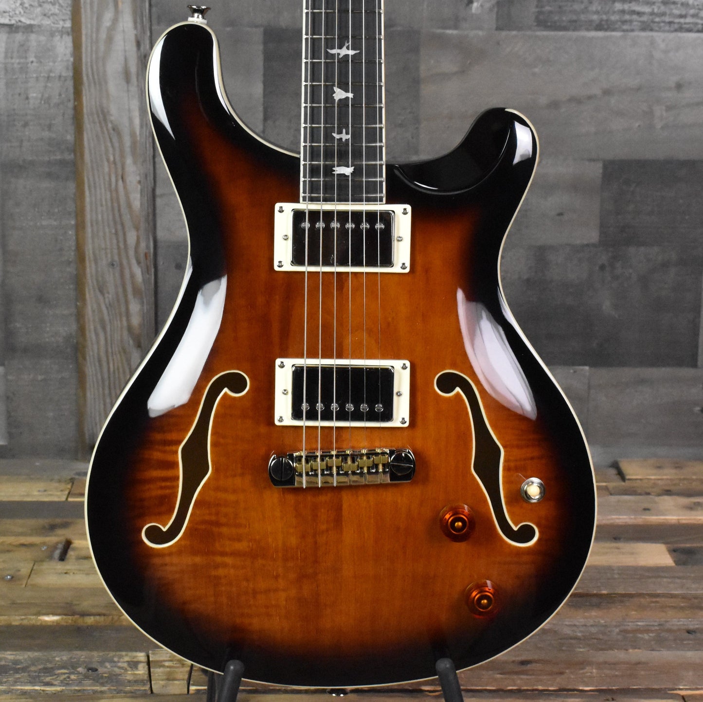 Paul Reed Smith SE Hollowbody II - Black Gold Burst with Hard Shell Case SN:0722