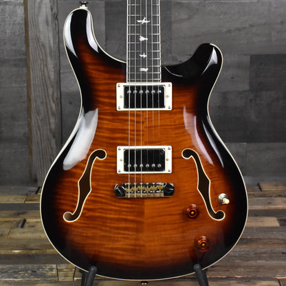 Paul Reed Smith SE Hollowbody II - Black Gold Burst with Hard Shell Case SN:0489