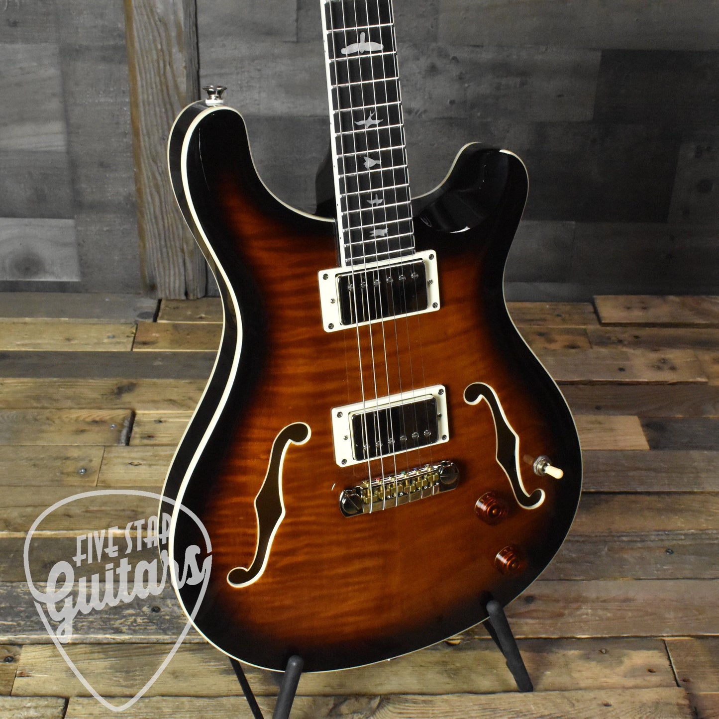 Paul Reed Smith SE Hollowbody II - Black Gold Burst with Hard Shell Case SN:0489