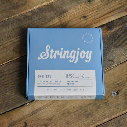 Stringjoy SJ-OR1150 Orbiters Coated Nickel Wound Electric Guitar Strings Balanced Medium 11-50