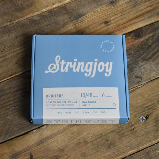 Stringjoy SJ-OR1048 Orbiters Coated Nickel Wound Electric Guitar Strings Balanced Light 10-48