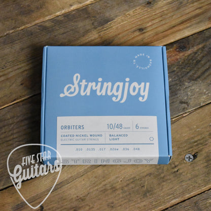 Stringjoy SJ-OR1048 Orbiters Coated Nickel Wound Electric Guitar Strings Balanced Light 10-48