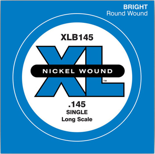 D'Addario XLB145 Nickel Round Wound Long Scale Electric Bass Guitar Single String .145