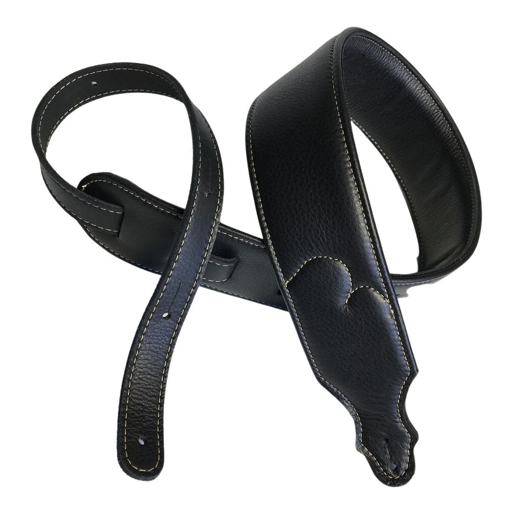 Franklin Strap 2.5" Glove Leather w/ Contrast Stitching/Black/Natural Stitch