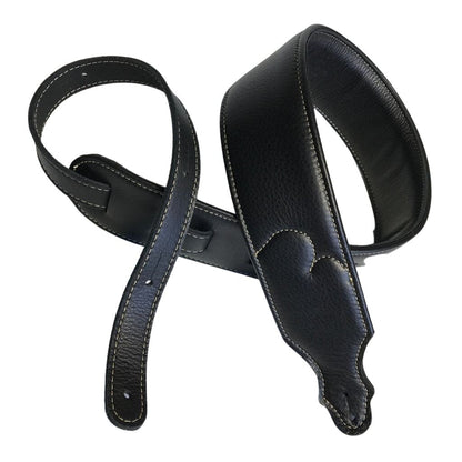 Franklin Strap 2.5" Glove Leather w/ Contrast Stitching/Black/Natural Stitch