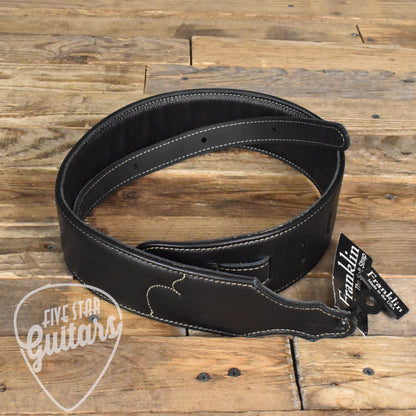 Franklin Strap 2.5" Glove Leather w/ Contrast Stitching/Black/Natural Stitch