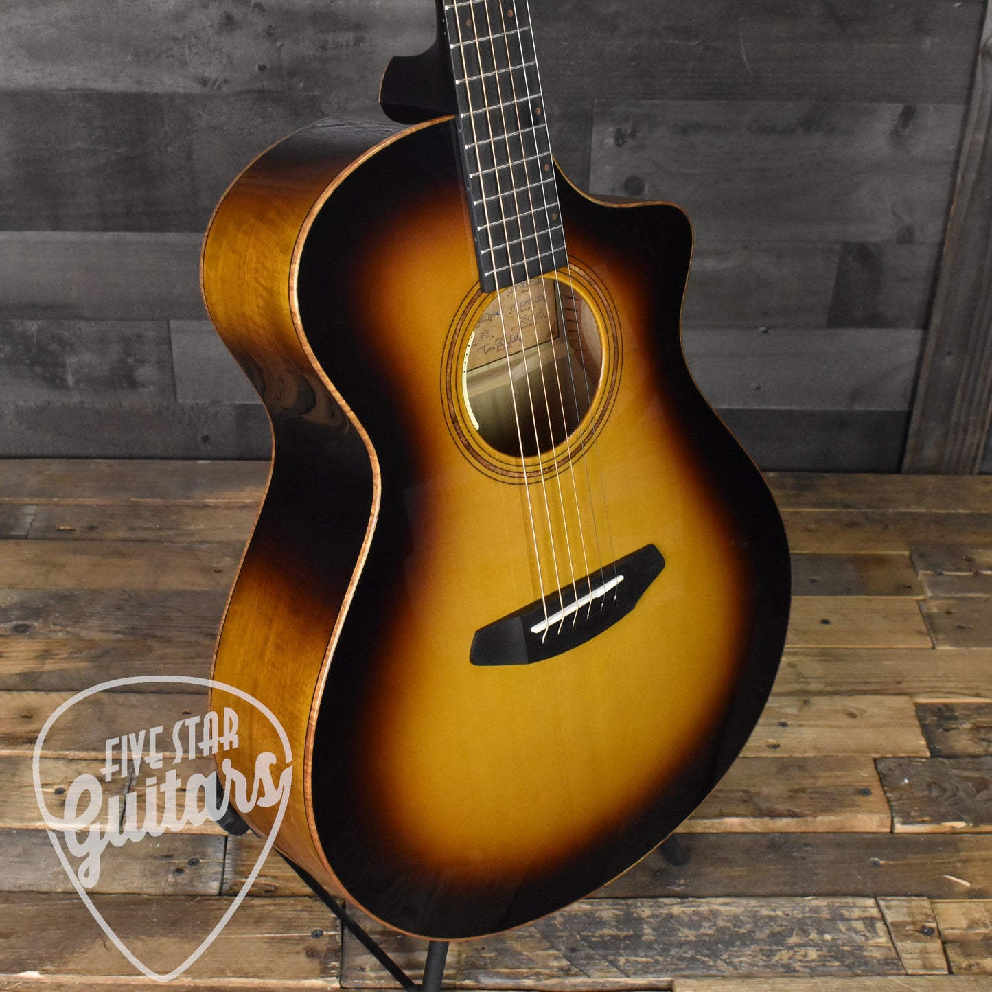 Breedlove Concert CE Port Orford Cedar/Myrtlewood - Tiger's Eye Burst - Five Star Guitars 25th Anniversary LTD with Hard Shell Case