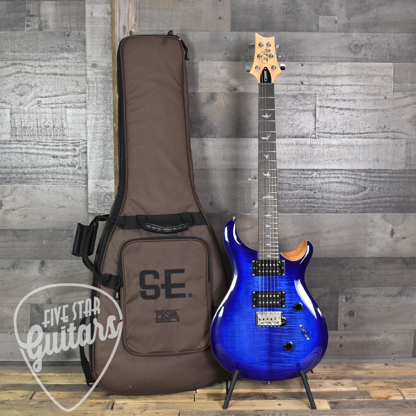 Paul Reed Smith SE Custom 24 - Faded Blue Burst with Gig Bag SN:8874 - AUTOGRAPHED BY PAUL REED SMITH