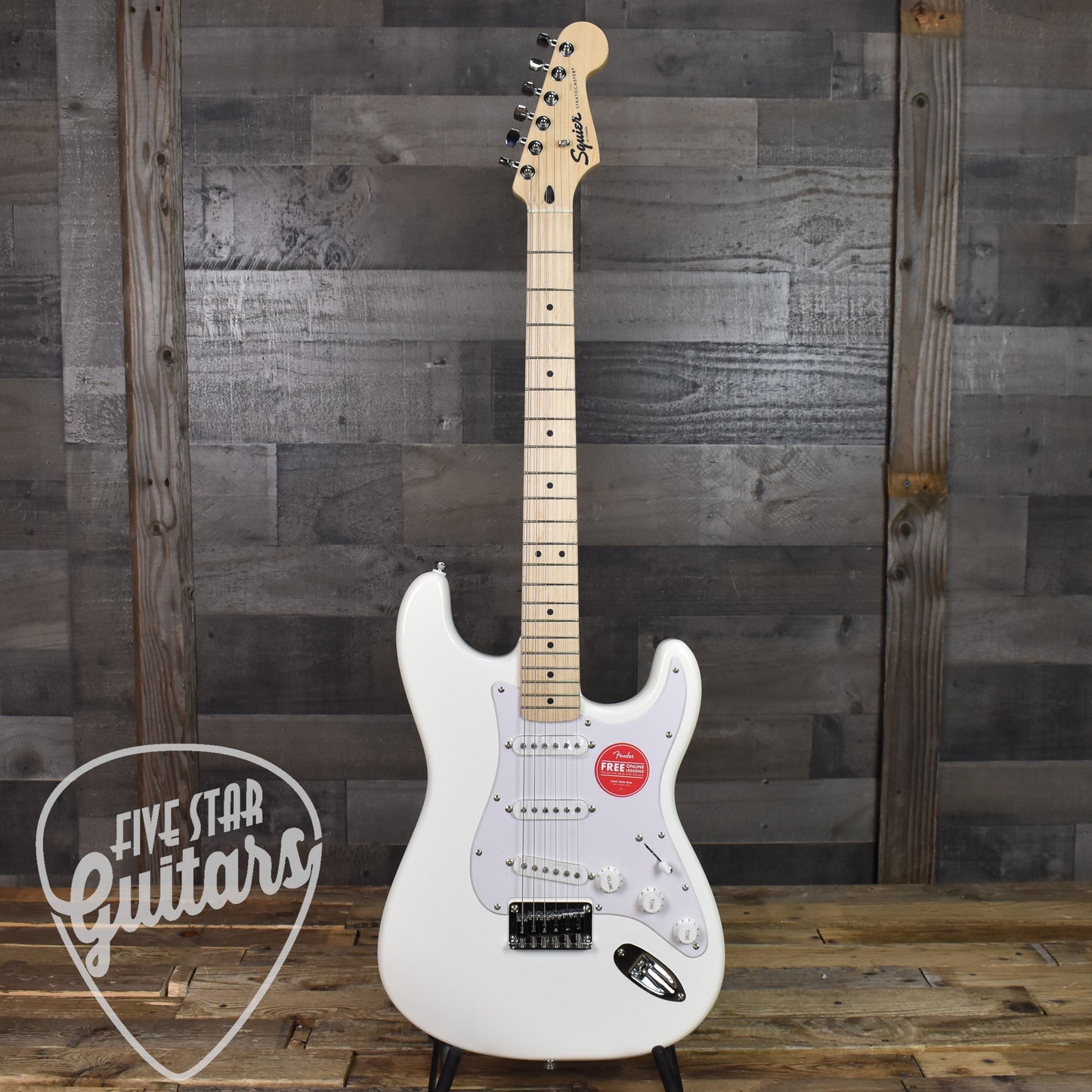 Squier Sonic Stratocaster Hard Tail Maple Fingerboard White Pickguard - Arctic White