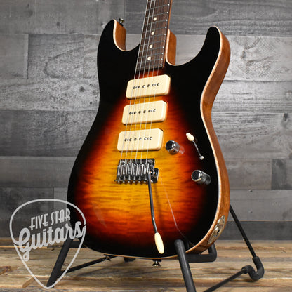 Tom Anderson Cobra S - 3-Color Teardrop Burst with Hard Shell Case