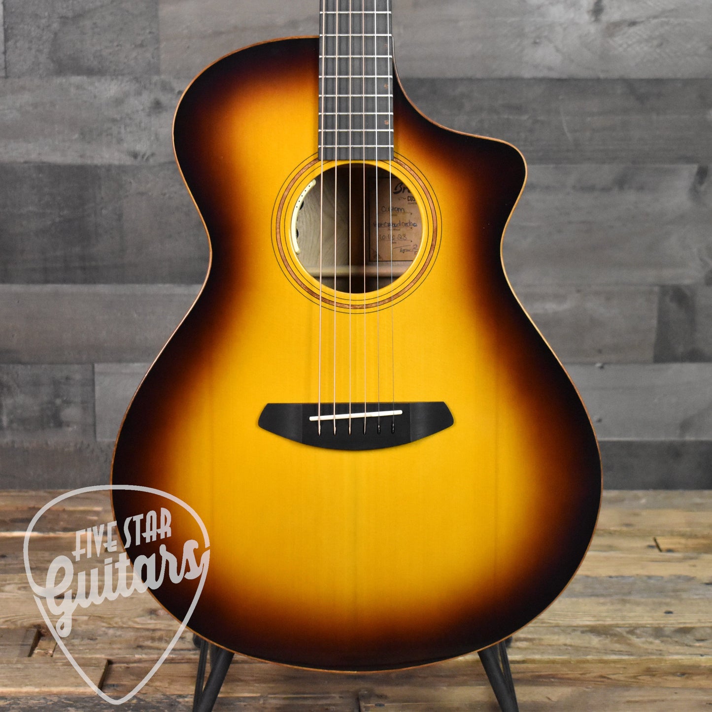 Breedlove Concert CE Port Orford Cedar/Myrtlewood - Tiger's Eye Burst - Five Star Guitars 25th Anniversary LTD with Hard Shell Case SN: 28815