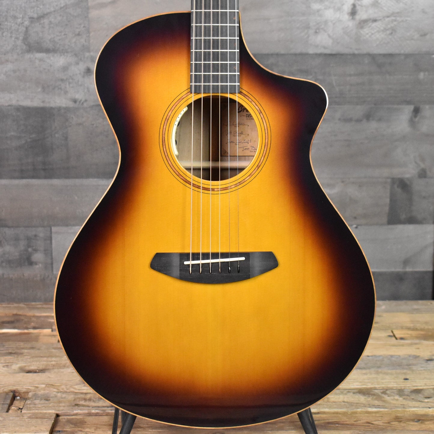 Breedlove Concert CE Port Orford Cedar/Myrtlewood - Tiger's Eye Burst - Five Star Guitars 25th Anniversary LTD with Hard Shell Case SN:8894