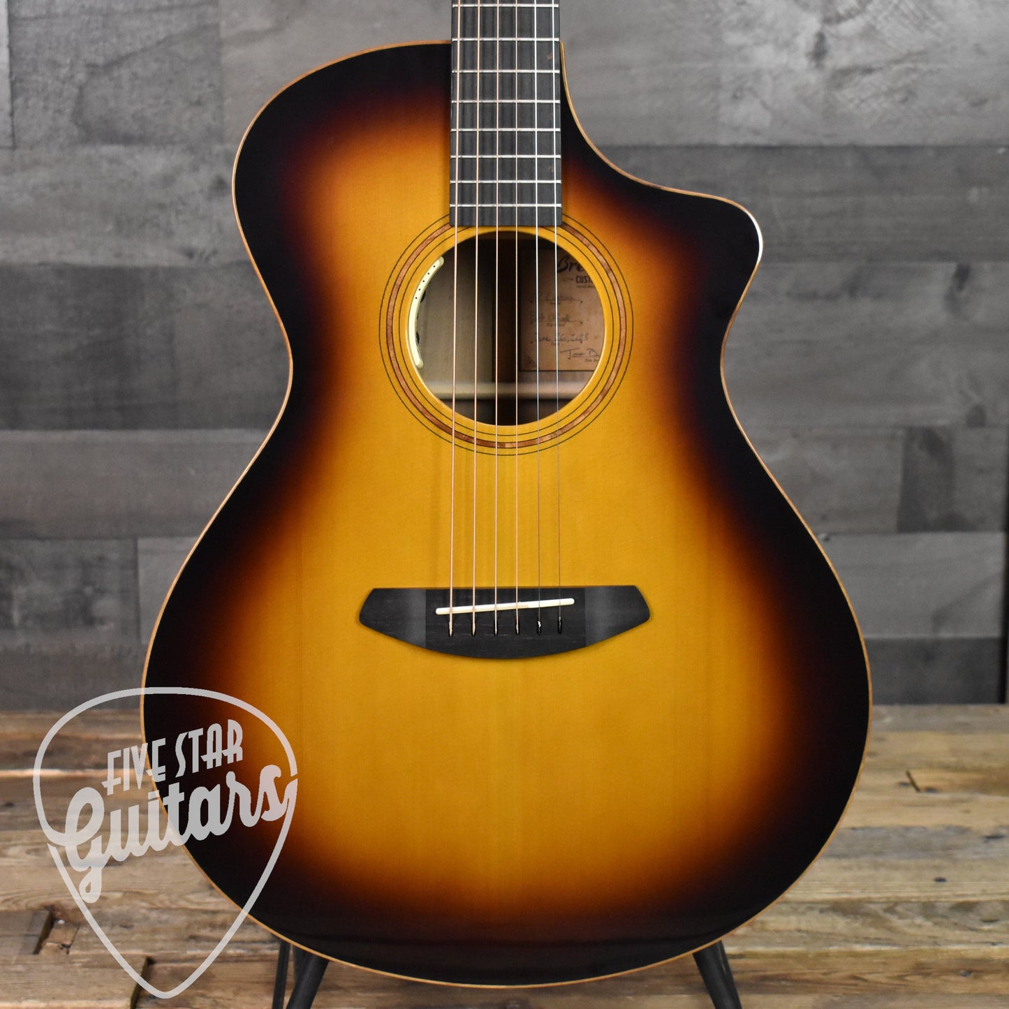 Breedlove Concert CE Port Orford Cedar/Myrtlewood - Tiger's Eye Burst - Five Star Guitars 25th Anniversary LTD with Hard Shell Case SN:8894