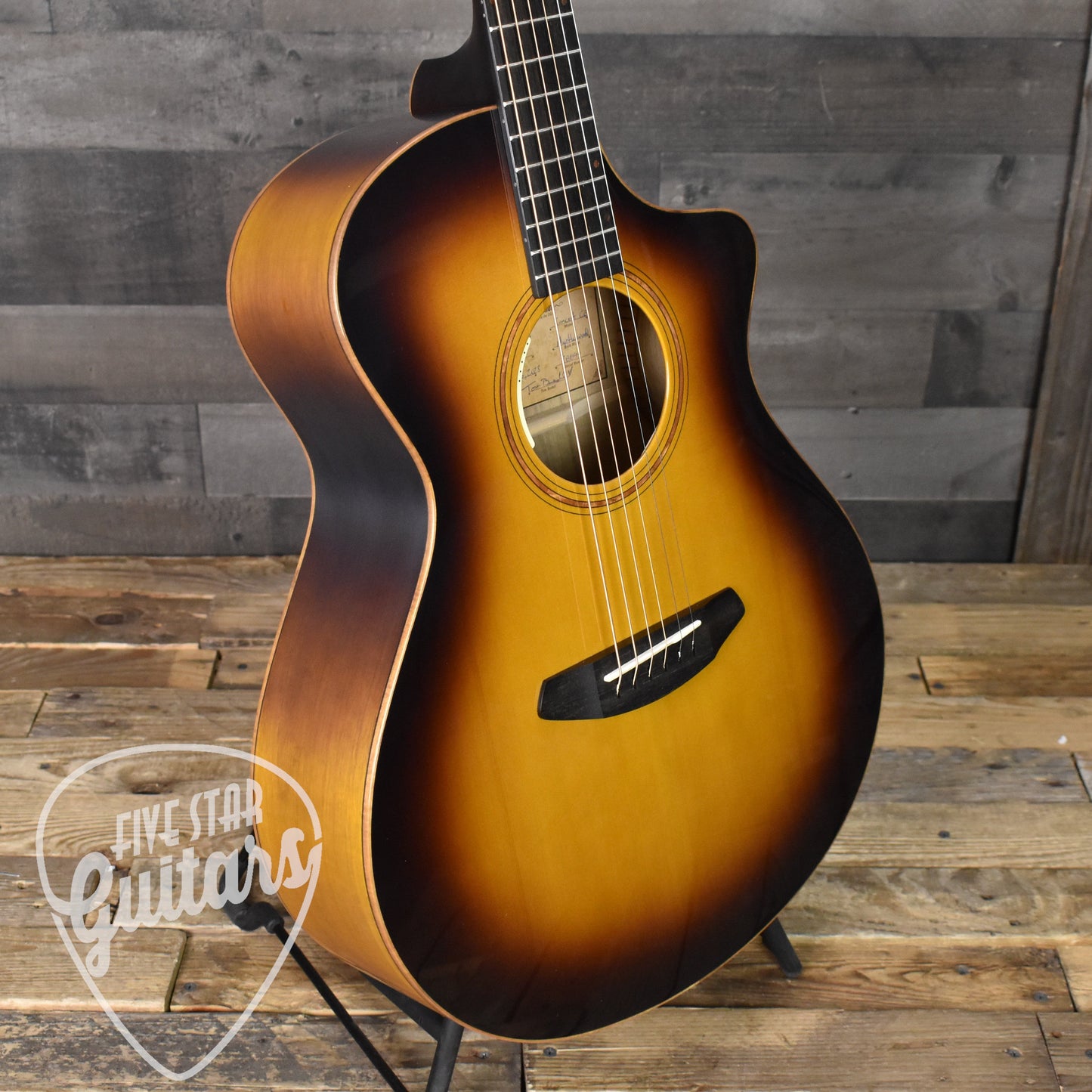 Breedlove Concert CE Port Orford Cedar/Myrtlewood - Tiger's Eye Burst - Five Star Guitars 25th Anniversary LTD with Hard Shell Case SN:8894