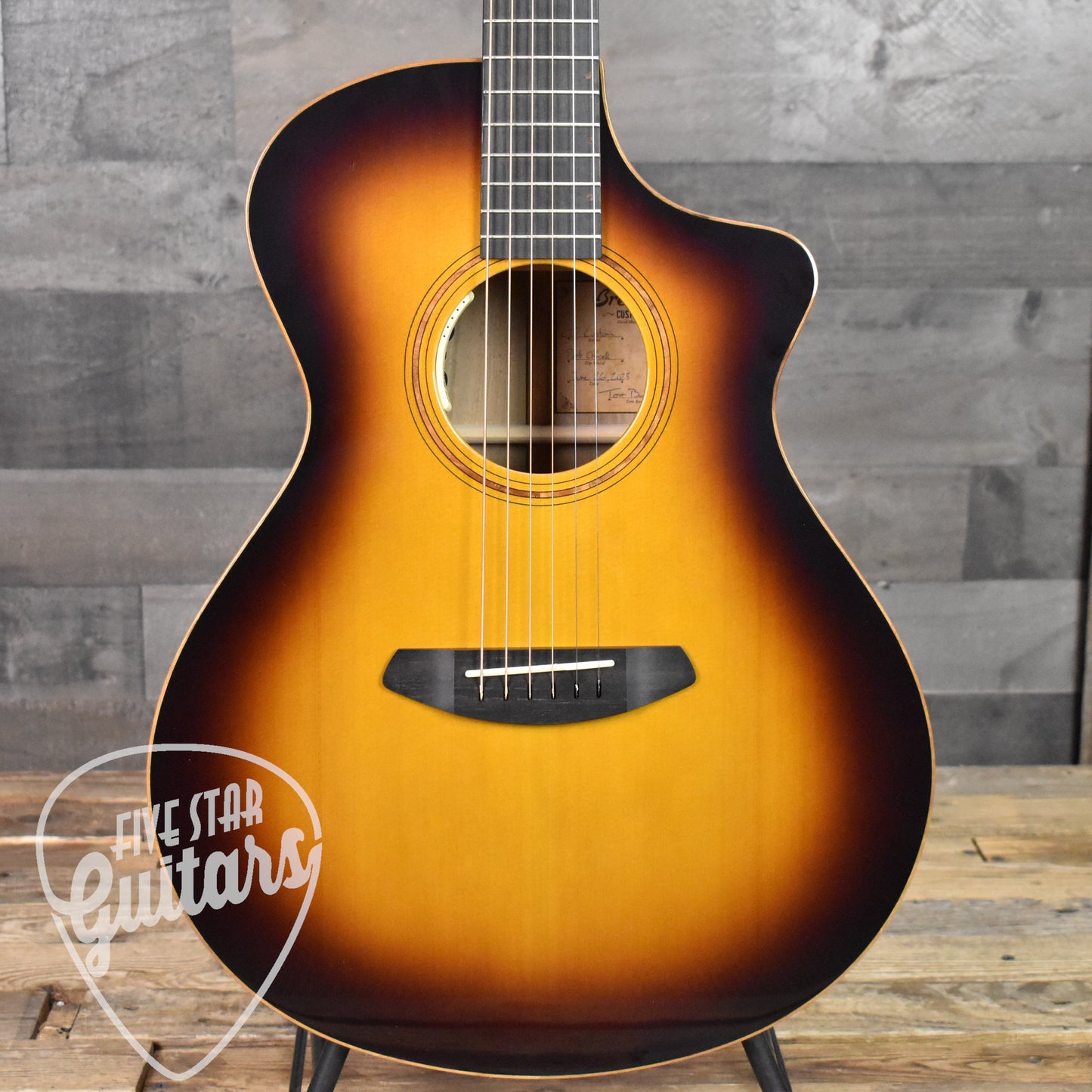 Breedlove Concert CE Port Orford Cedar/Myrtlewood - Tiger's Eye Burst - Five Star Guitars 25th Anniversary LTD with Hard Shell Case SN:8894