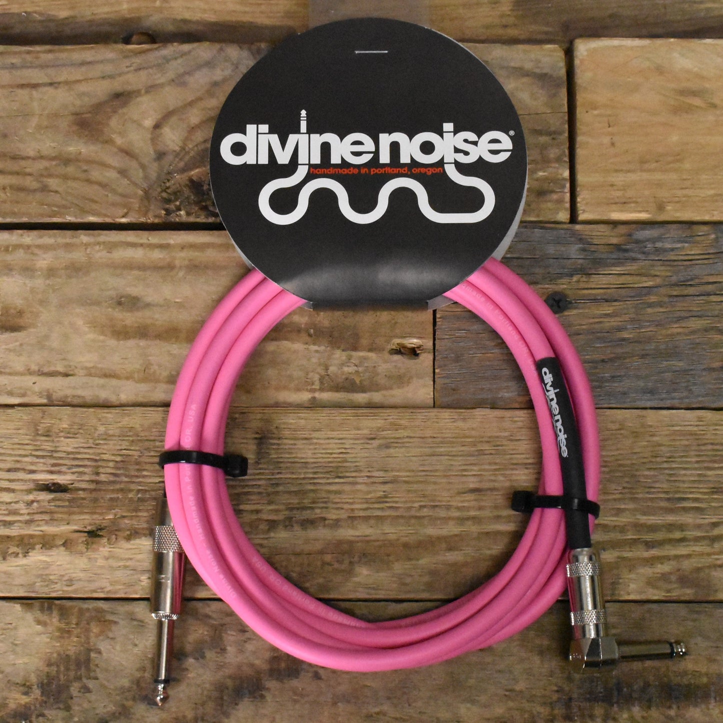 Divine Noise Straight to Right Angle 10ft Instrument Cable - Pink