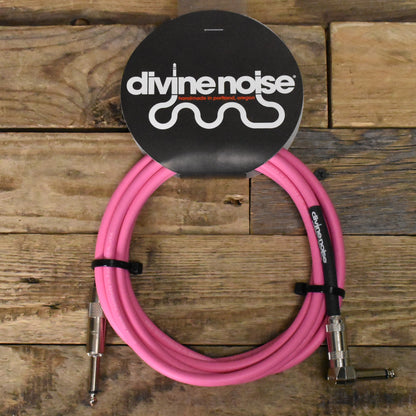 Divine Noise Straight to Right Angle 10ft Instrument Cable - Pink