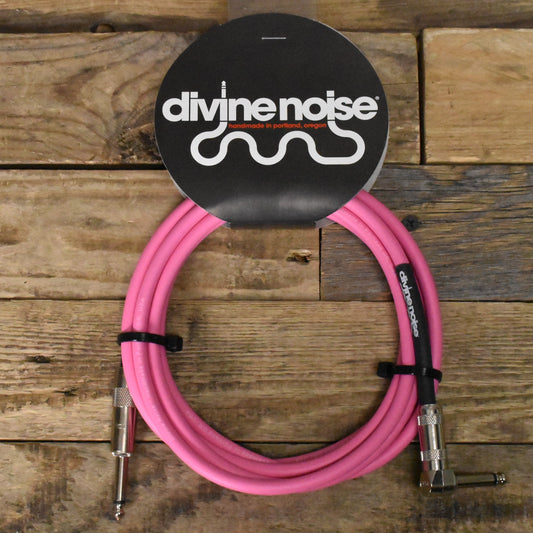 Divine Noise Straight to Right Angle 10ft Instrument Cable - Pink