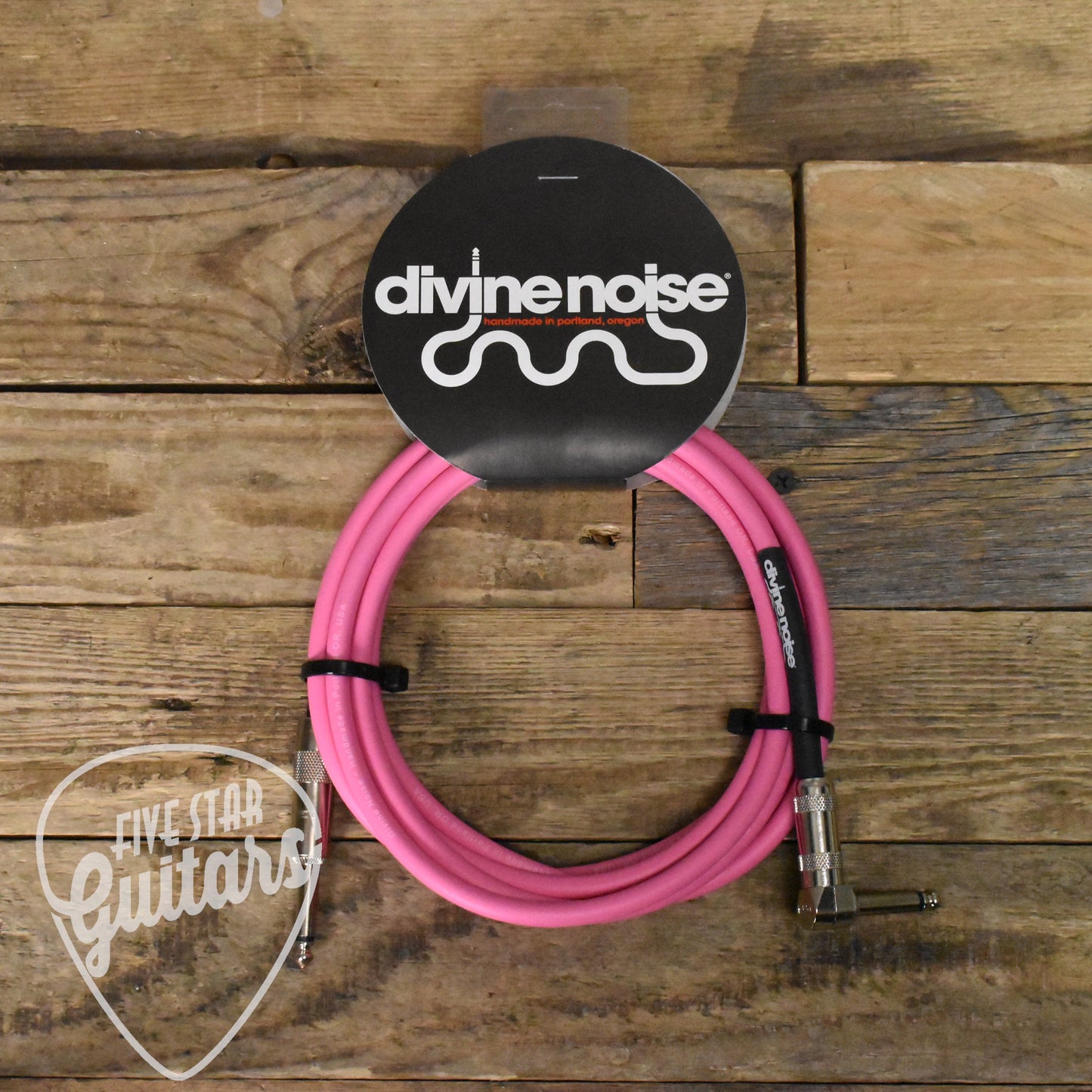 Divine Noise Straight to Right Angle 10ft Instrument Cable - Pink