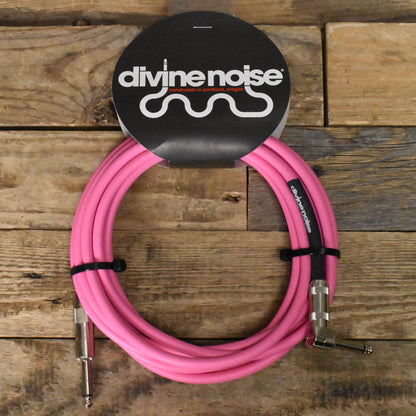 Divine Noise 15 Foot Cable - Straight to Right Angle - Pink