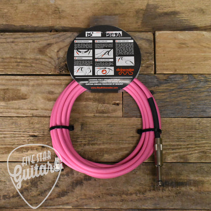 Divine Noise 15 Foot Cable - Straight to Right Angle - Pink