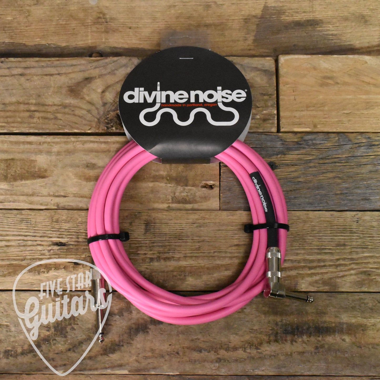 Divine Noise 15 Foot Cable - Straight to Right Angle - Pink