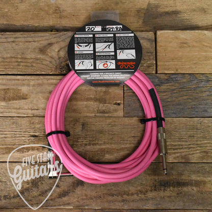 Divine Noise Straight to Right Angle 20 Foot Instrument Cable - Pink