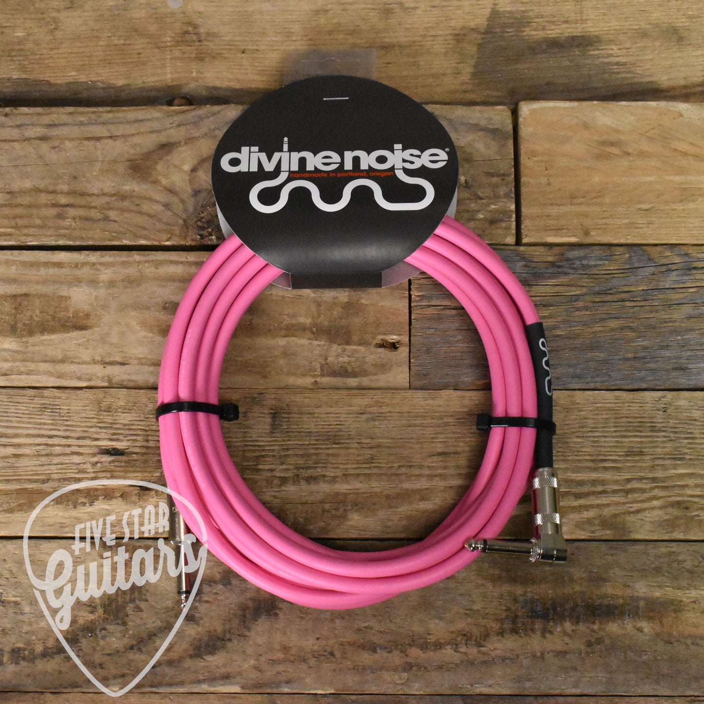 Divine Noise Straight to Right Angle 20 Foot Instrument Cable - Pink