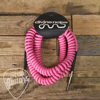 Divine Noise Straight to Straight 30ft Curly Instrument Cable - Pink