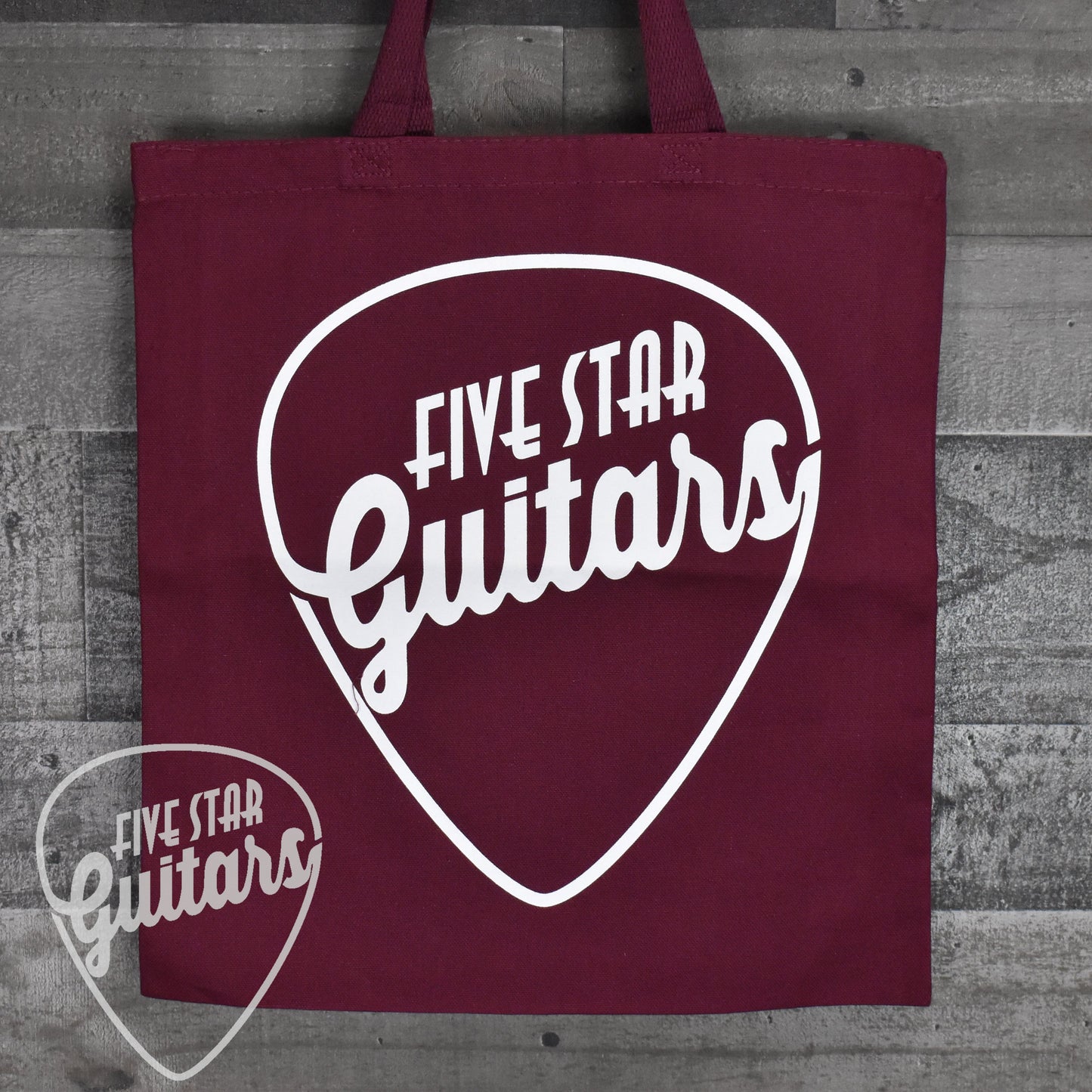 Five Star Guitars Canvas Tote Bag - Maroon