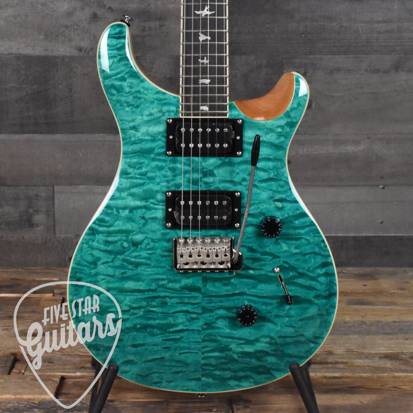 Paul Reed Smith SE Custom 24 Quilt - Turquoise with Gig Bag