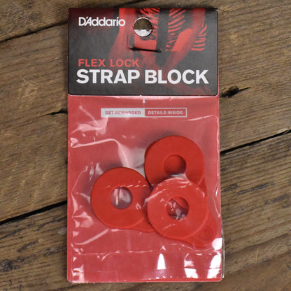 D'Addario Flex Lock Strap Block -  Red - 4 Pack