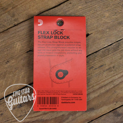 D'Addario Flex Lock Strap Block -  Red - 4 Pack