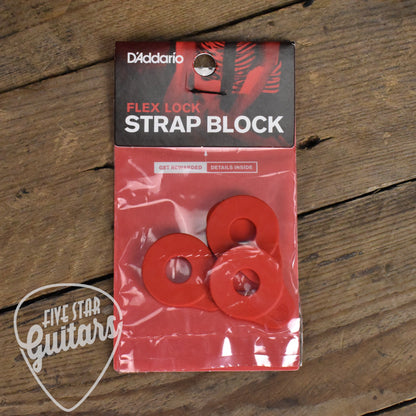 D'Addario Flex Lock Strap Block -  Red - 4 Pack