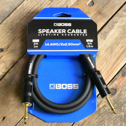 Boss BSC-5 Speaker Cable - 5ft/1.5M - 14 AWG Copper Core - 1/4" Jack