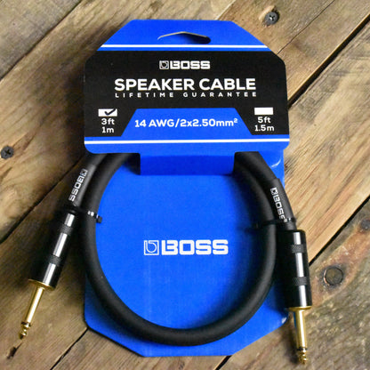 Boss BSC-3 Speaker Cable - 3ft/1M - 14 AWG Copper Core - 1/4" Jack