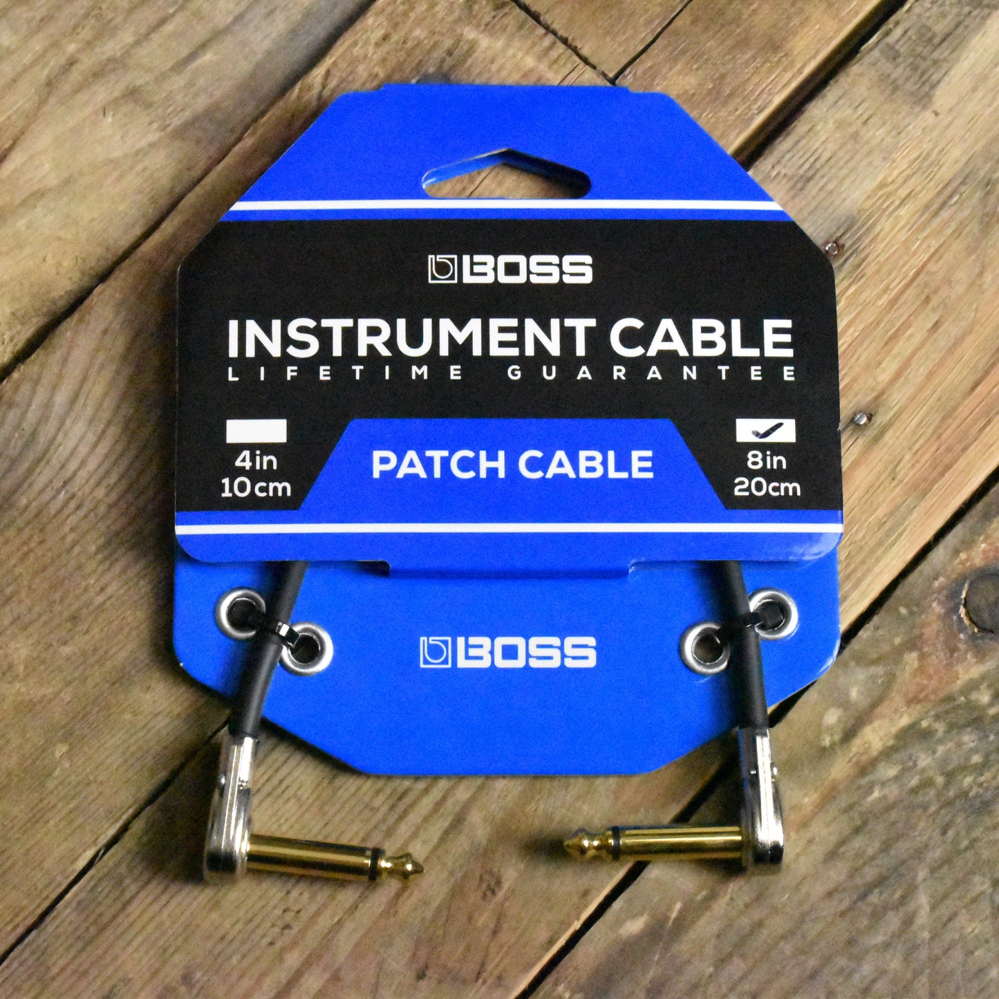 Boss BPC-8 - Space Saving Pedal Patch Cable with Slimline Pancake Plugs - 8"/20cm - 1/4" Jack