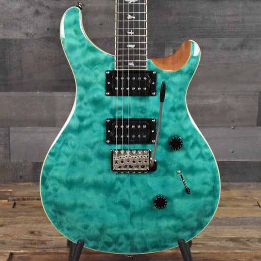 Paul Reed Smith SE Custom 24 Quilt - Turquoise with Gig Bag SN:5772  - AUTOGRAPHED BY PAUL REED SMITH