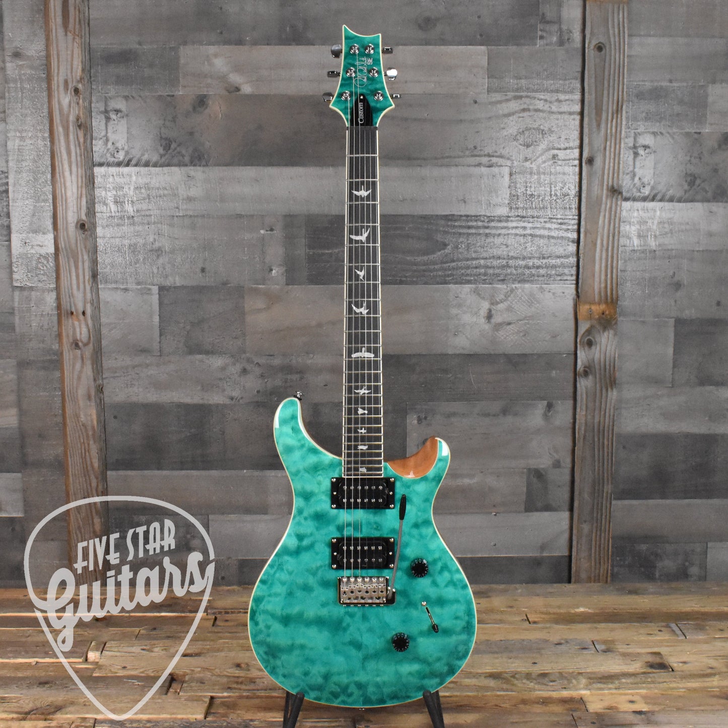 Paul Reed Smith SE Custom 24 Quilt - Turquoise with Gig Bag SN:5772  - AUTOGRAPHED BY PAUL REED SMITH