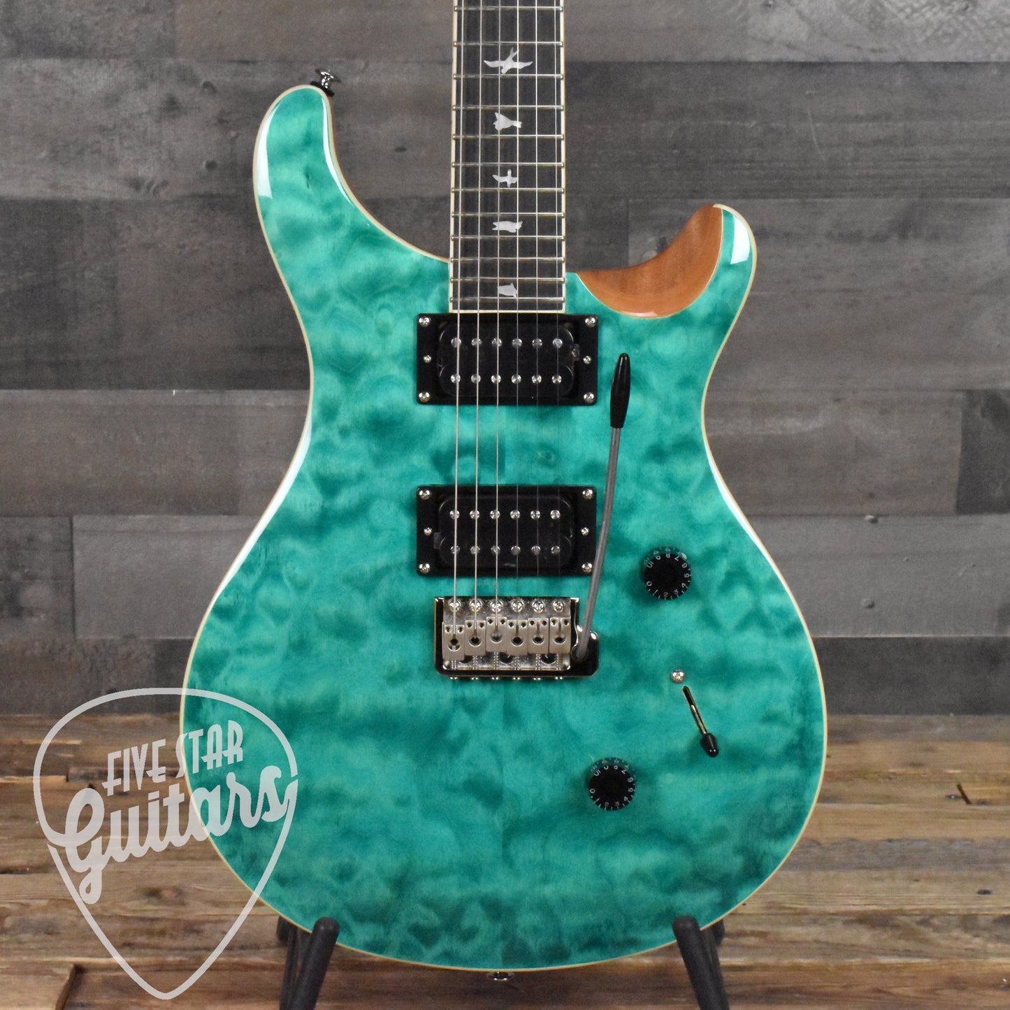 Paul Reed Smith SE Custom 24 Quilt - Turquoise with Gig Bag SN:5772  - AUTOGRAPHED BY PAUL REED SMITH