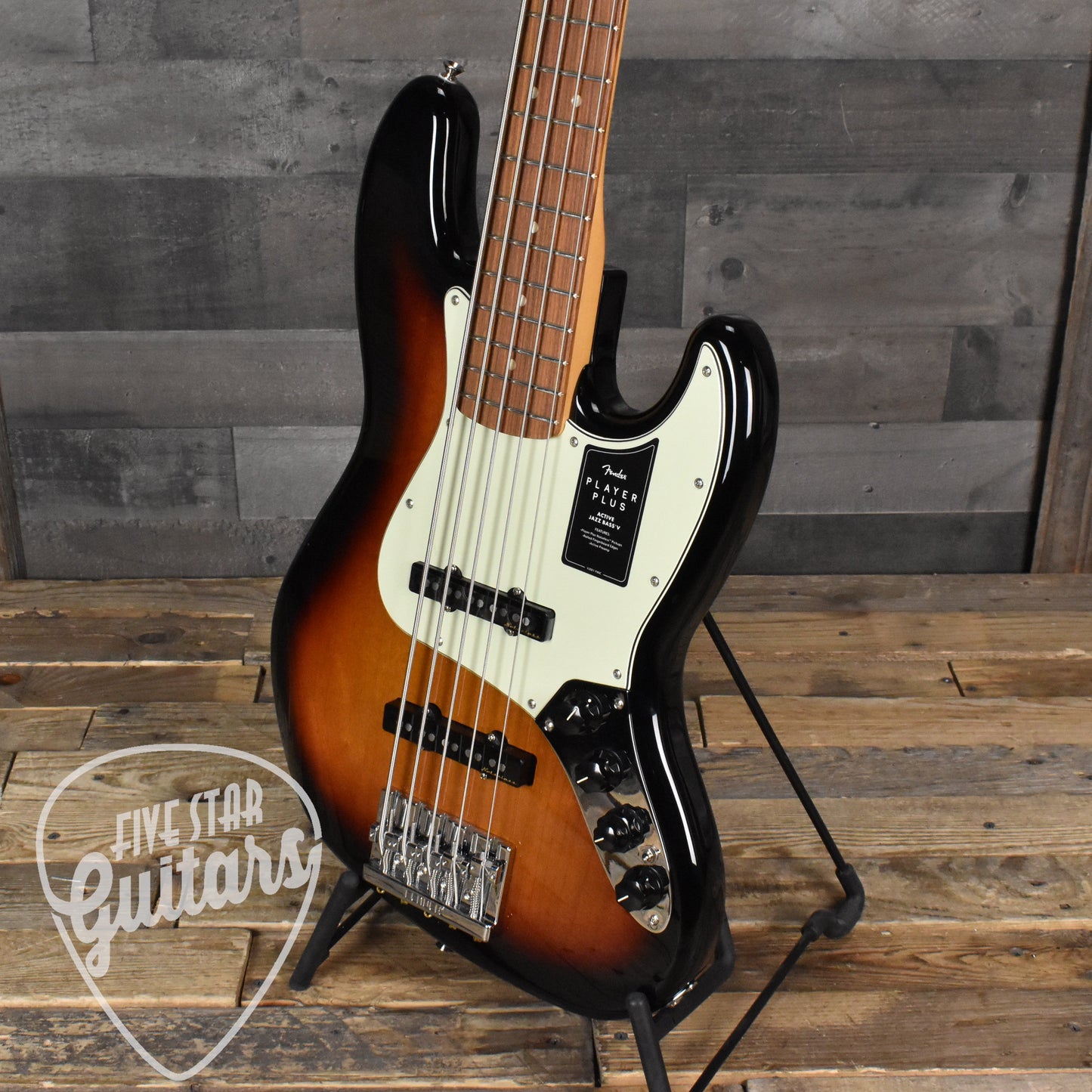 Fender Player Plus Jazz Bass V Pau Ferro Fingerboard 3-Tone Sunburst with Deluxe Gig Bag