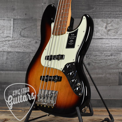 Fender Player Plus Jazz Bass V Pau Ferro Fingerboard 3-Tone Sunburst with Deluxe Gig Bag