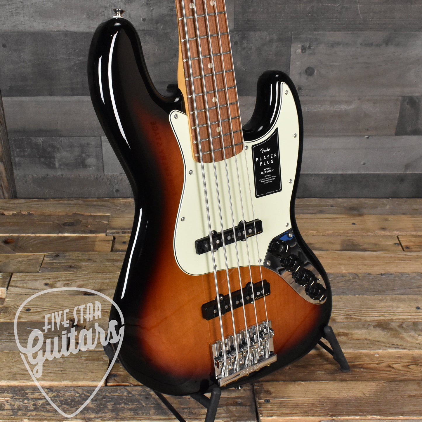 Fender Player Plus Jazz Bass V Pau Ferro Fingerboard 3-Tone Sunburst with Deluxe Gig Bag