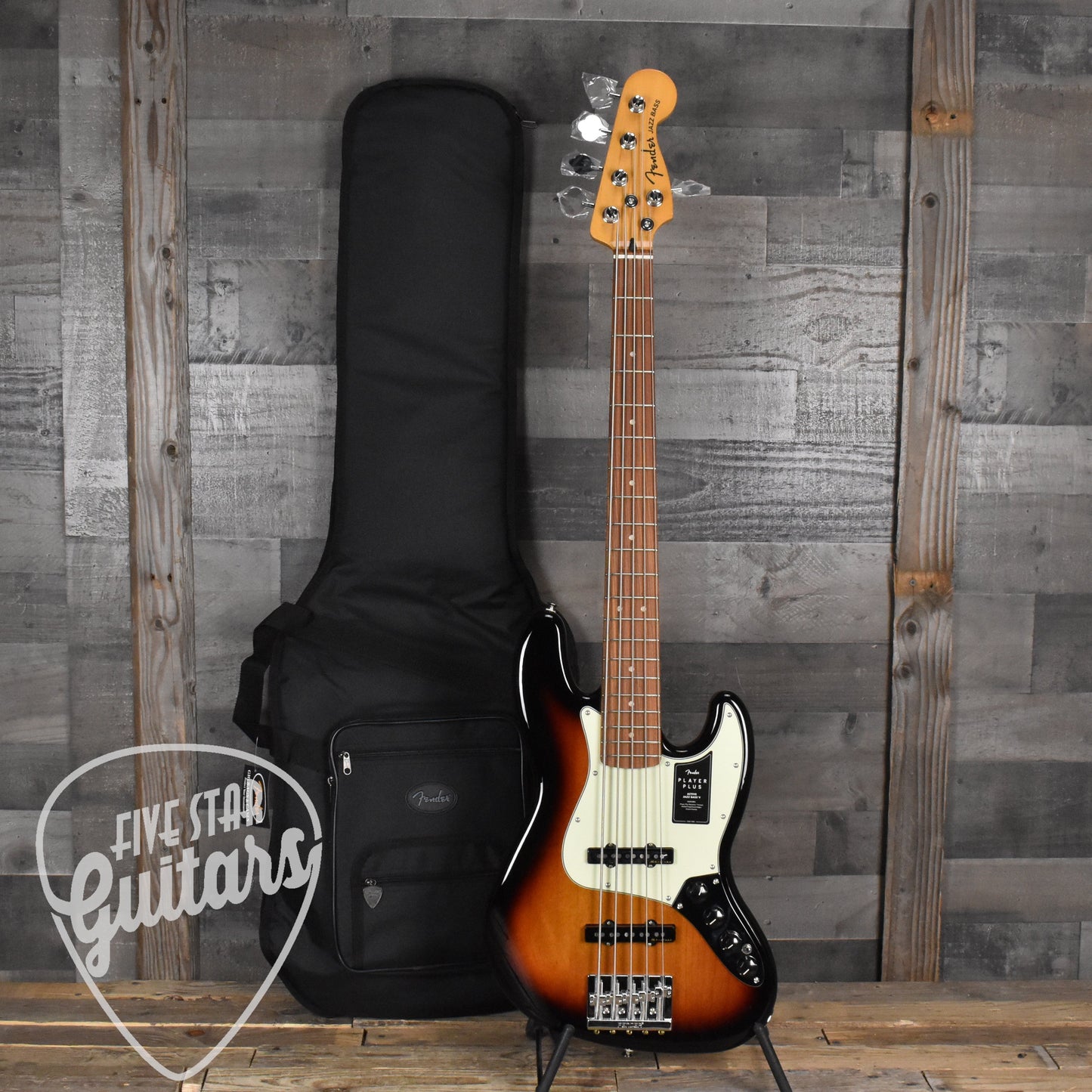 Fender Player Plus Jazz Bass V Pau Ferro Fingerboard 3-Tone Sunburst with Deluxe Gig Bag