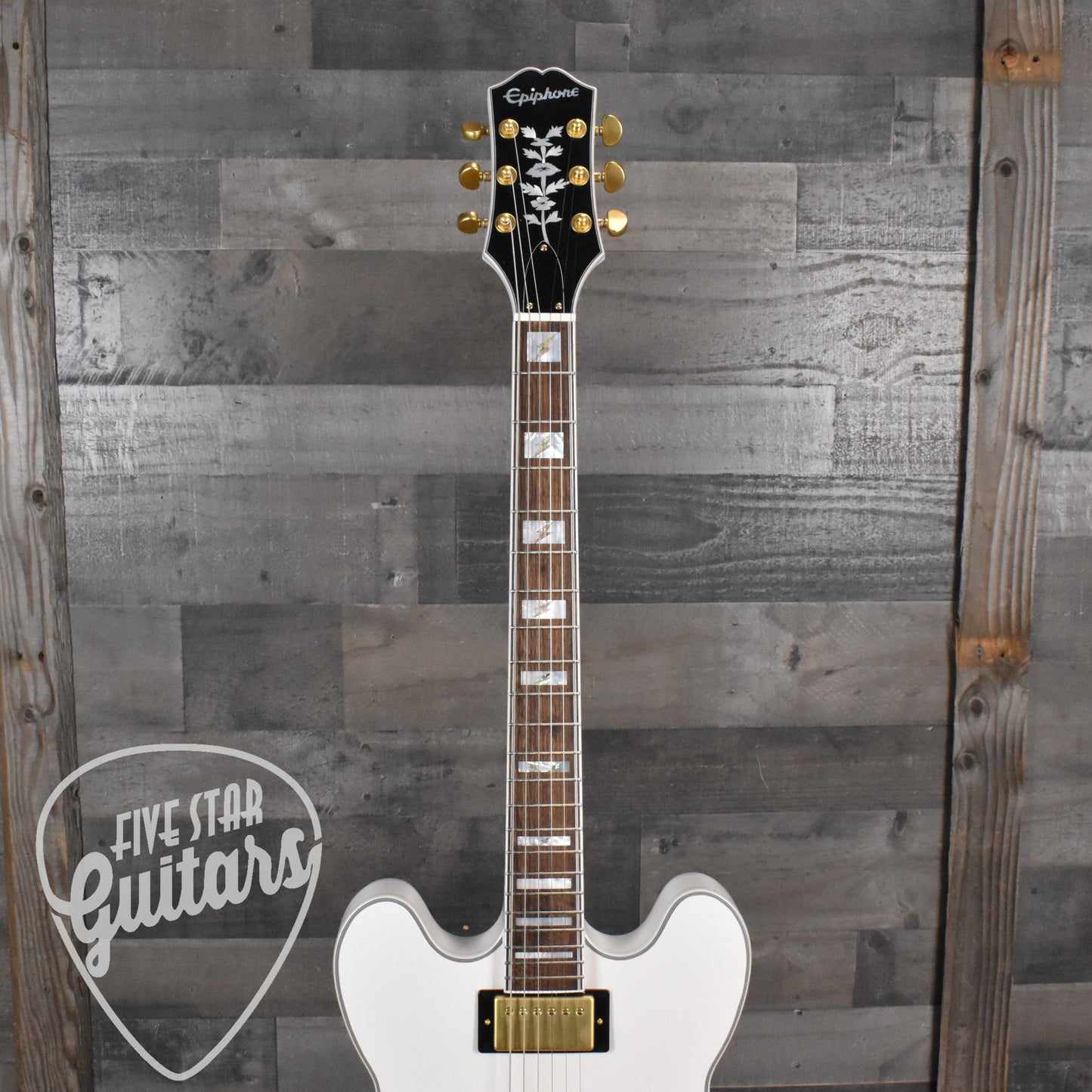 Epiphone Emily Wolfe "White Wolfe" Sheraton - Aged Bone White with EpiLite Case