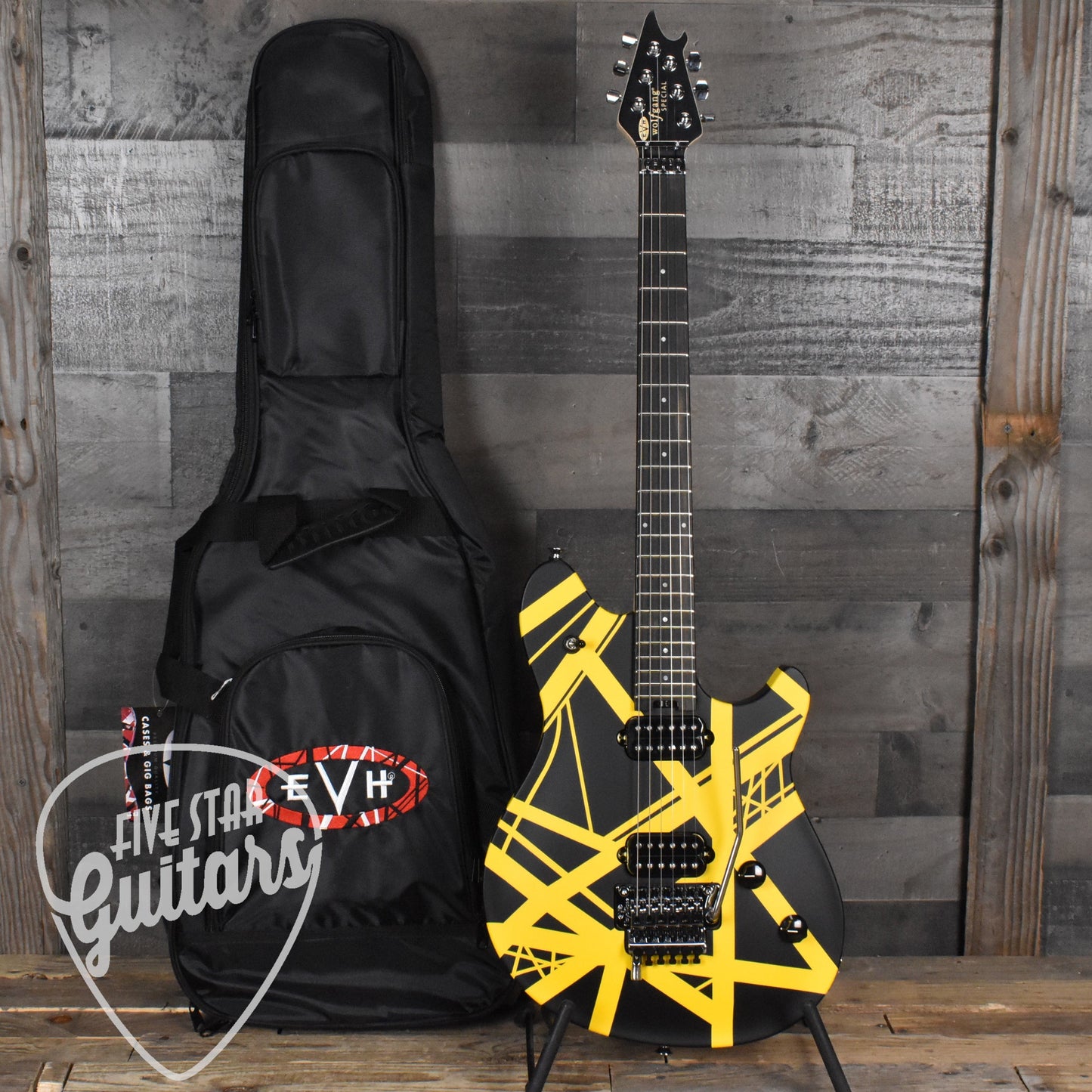 EVH Wolfgang Special Striped Series  - Black and Yellow with Gig Bag