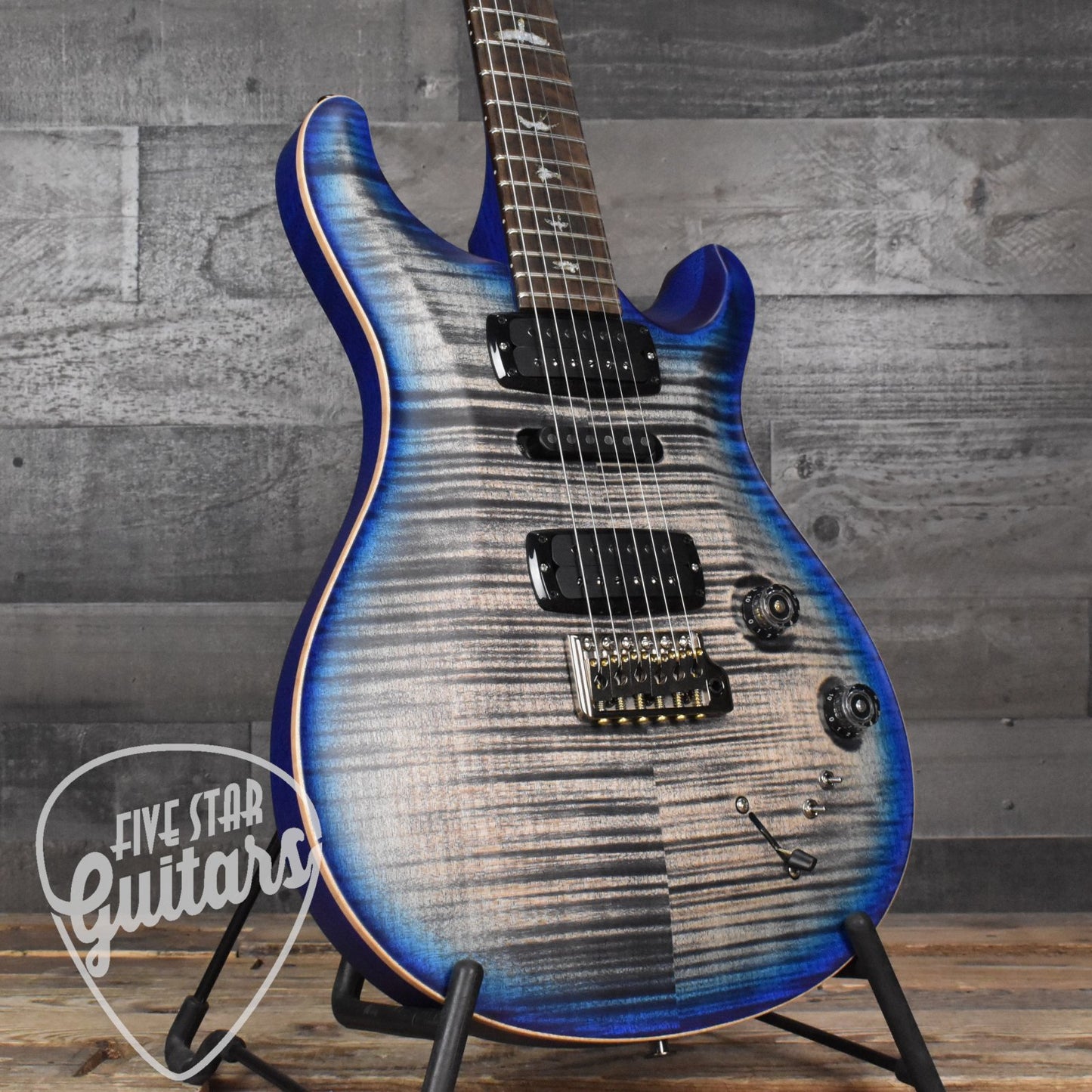 Paul Reed Smith Modern Eagle V - Wood Library - Charcoal Blue Burst with Hard Shell Case