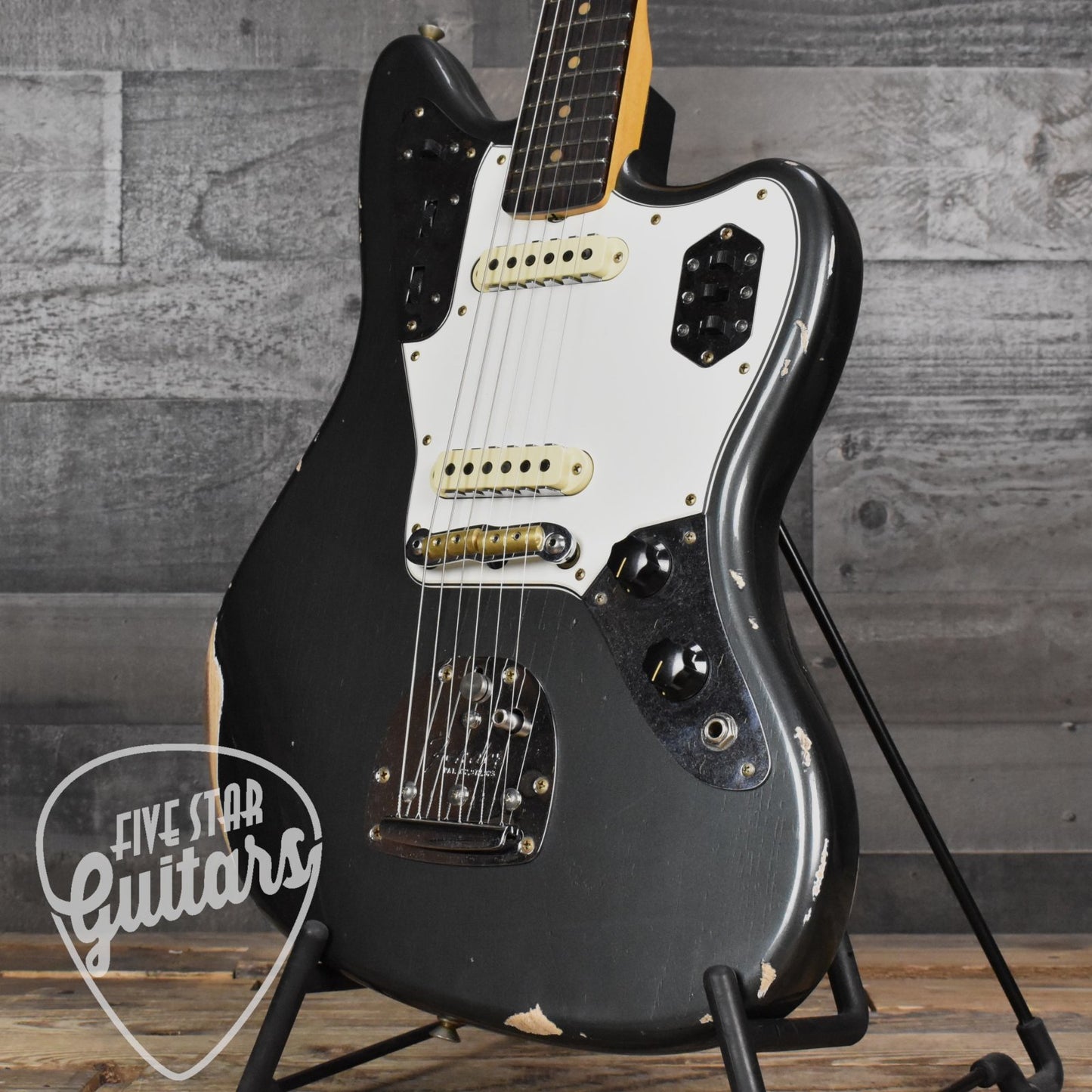 Fender Custom Shop Time Machine '64 Jaguar Relic  - Faded Aged Mercedes Blue with Hard Shell Case - Five Star Select