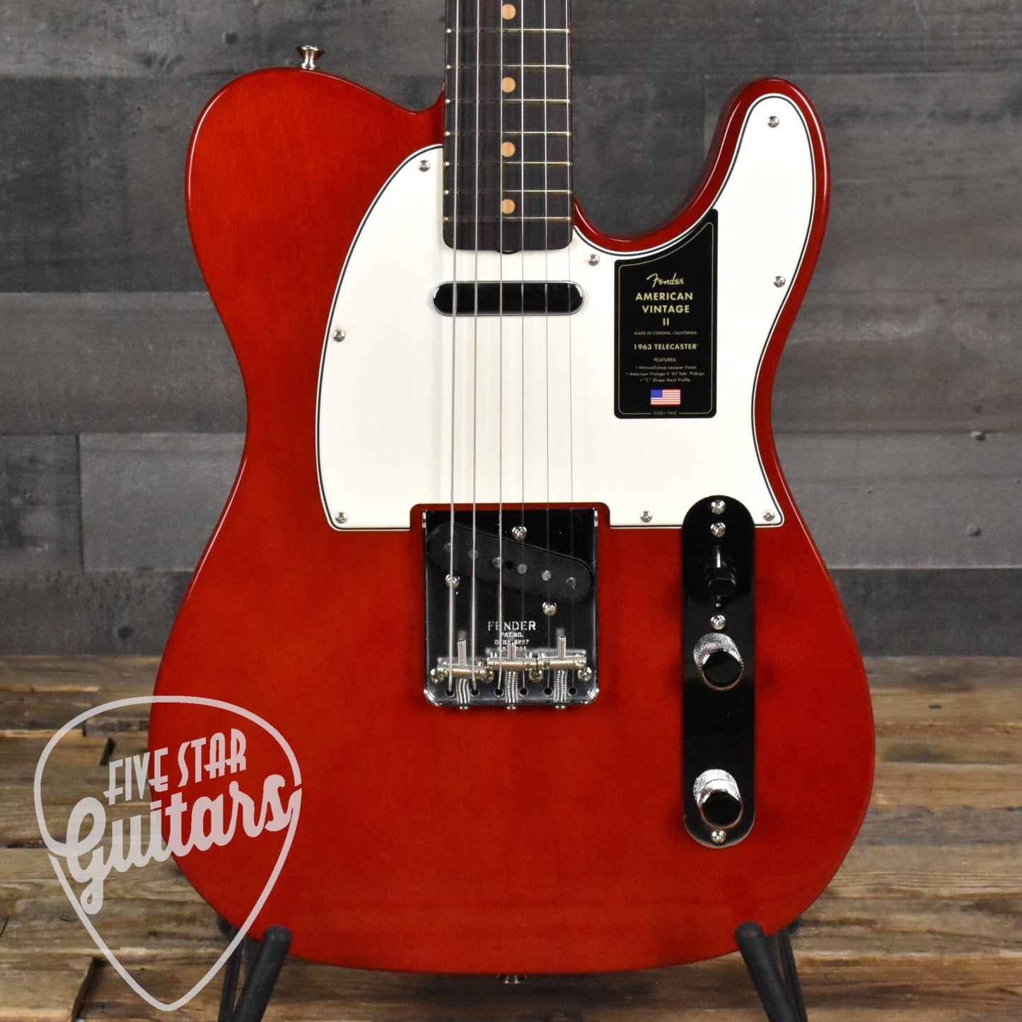 Fender American Vintage II 1963 Telecaster - Crimson Red Transparent with Hard Shell Case