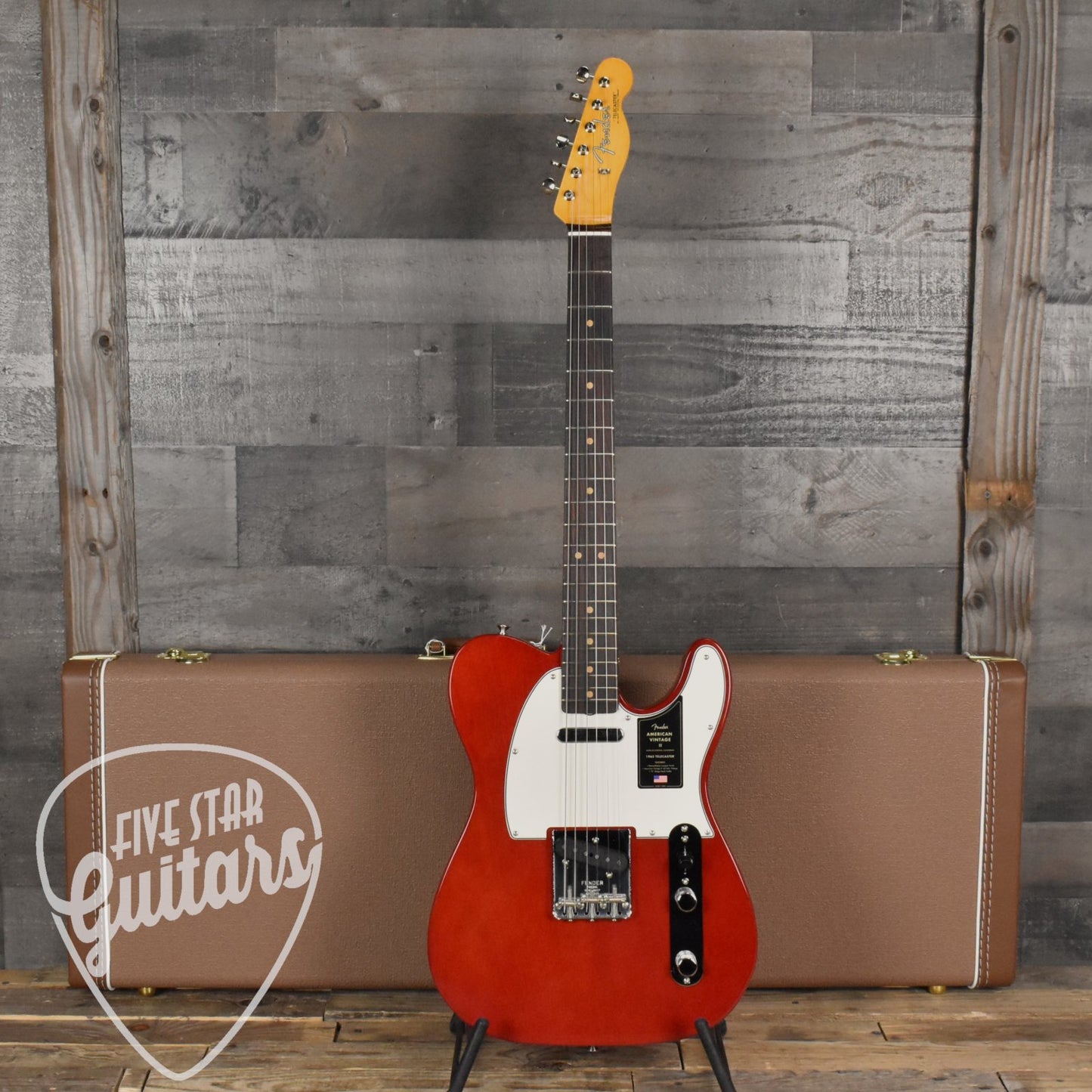 Fender American Vintage II 1963 Telecaster - Crimson Red Transparent with Hard Shell Case